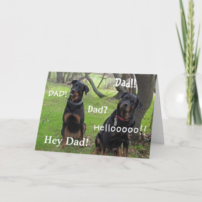 Pappa Rottweiler Fars dag Card Kort (Framsida)