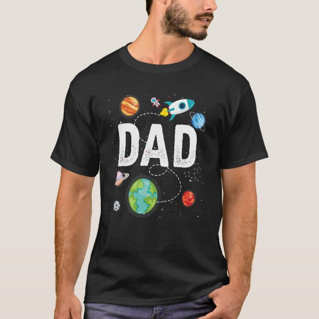 Pappa Rymden utforska New Sak Fars dag T Shirt (Framsida)