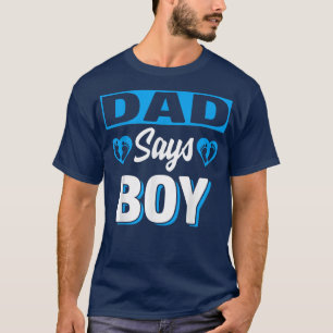 Pappa säger Boy Cute Gender Reveal Team Blue Baby T Shirt