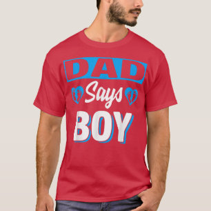 Pappa säger Boy Cute Gender Reveal Team Blue Baby T Shirt