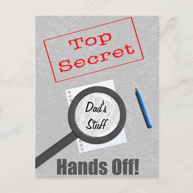 Pappa Saker Top Secret Vykort (Framsida)