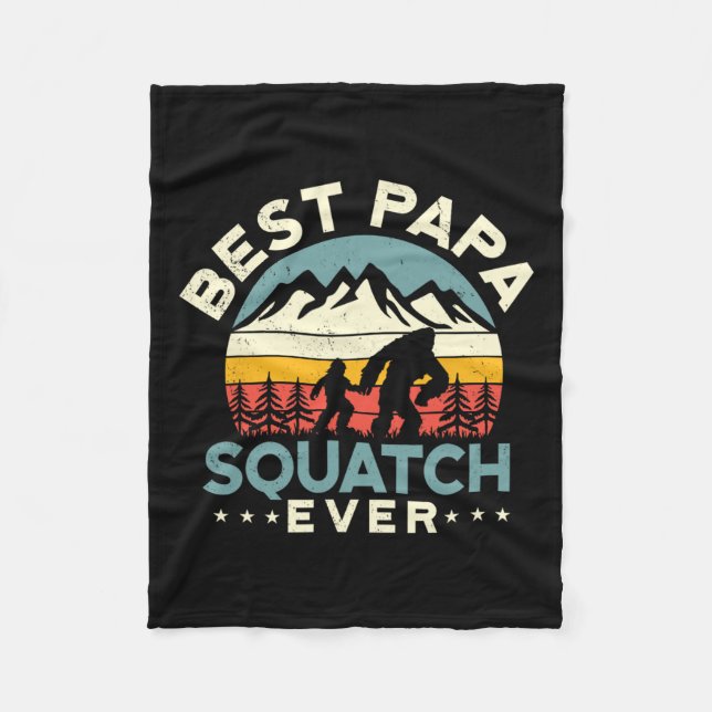 Pappa Sasquatch Pappa Best Pappa Squatch någonsin  Fleecefilt (Framsidan)