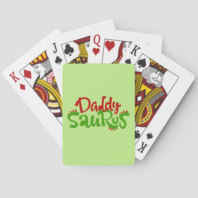 Pappa Saurus Dinosaur Letar Casinokort (Baksidan)