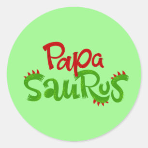 Pappa Saurus Graphic Runt Klistermärke