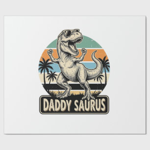 Pappa Saurus Retro Dinosaur Solnedgång T-Shirt Des Presentpapper