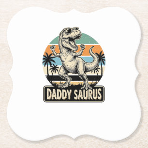 Pappa Saurus Retro Dinosaur Solnedgång T-Shirt Des Underlägg Papper