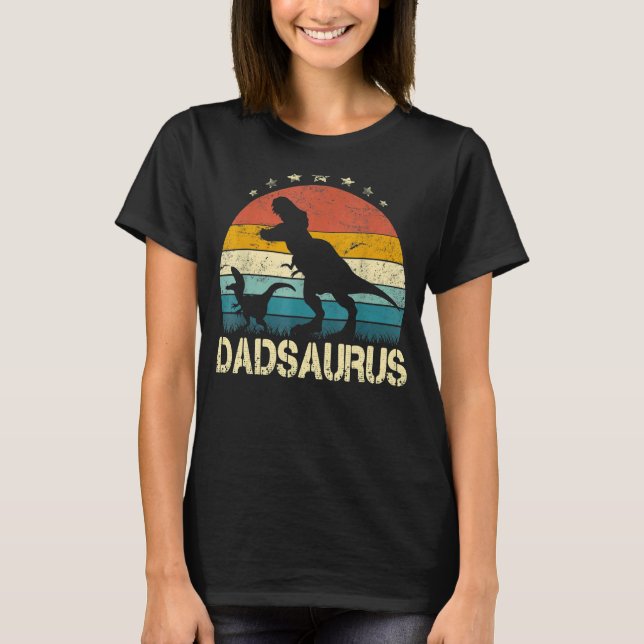 Pappa Saurus Rex Dinosaur Fars dag för Pappa T Shirt (Framsida)