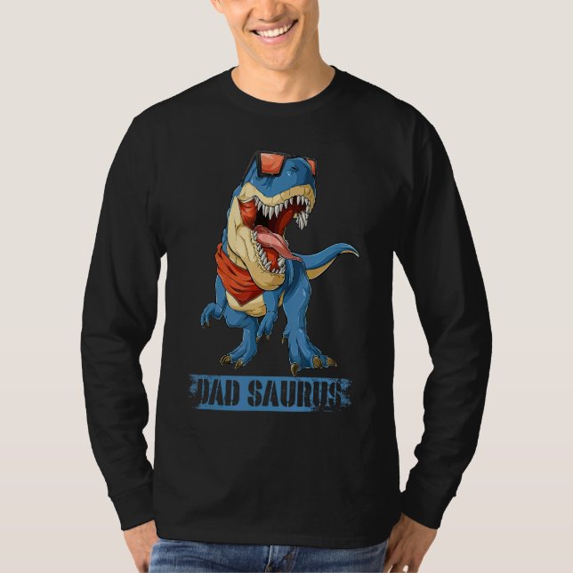 Pappa Saurus Rex Dinosaur Manar Fars dag Stepdad F T Shirt (Framsida)