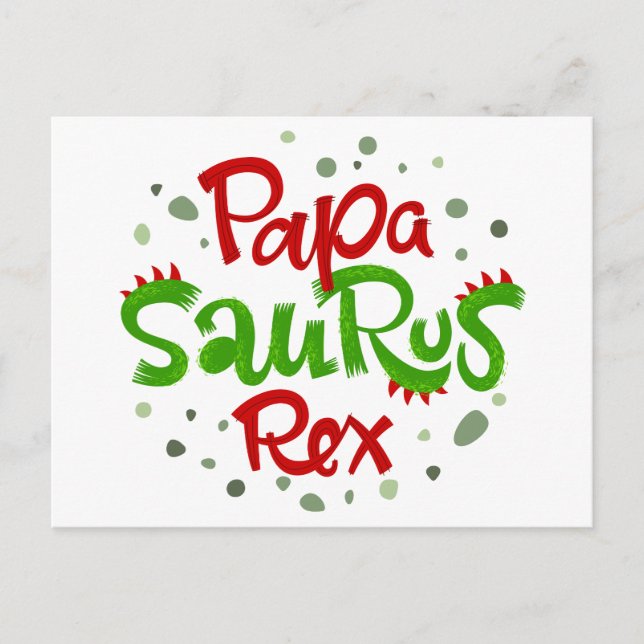 Pappa Saurus Rex Graphic Vykort (Framsida)