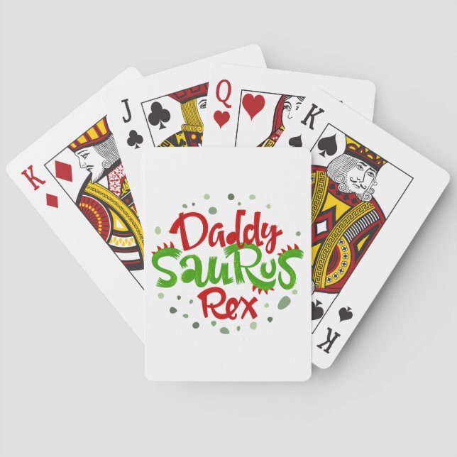 Pappa Saurus Rex Illustration Casinokort (Baksidan)
