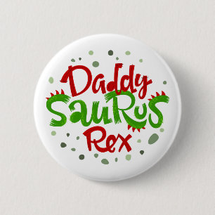 Pappa Saurus Rex Illustration Knapp