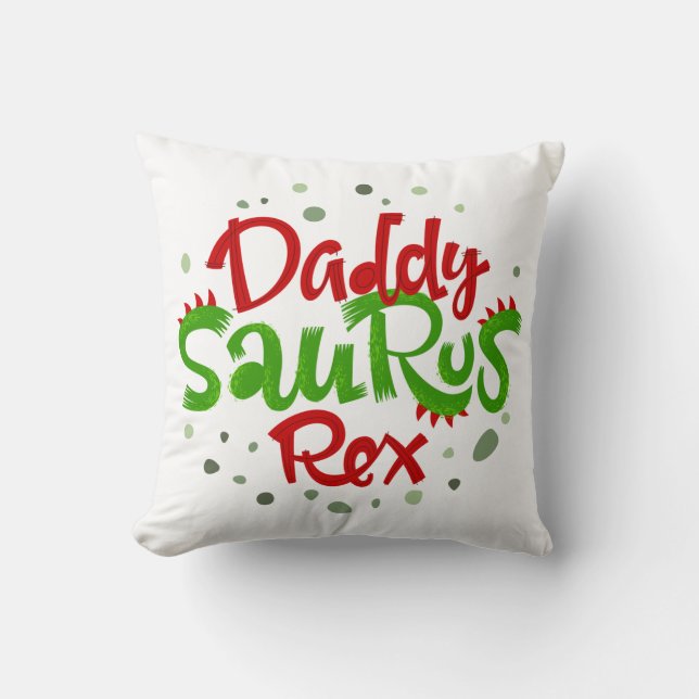 Pappa Saurus Rex Illustration Kudde (Framsida)