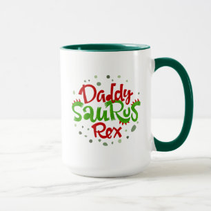 Pappa Saurus Rex Illustration Mugg