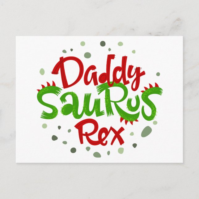 Pappa Saurus Rex Illustration Vykort (Framsida)