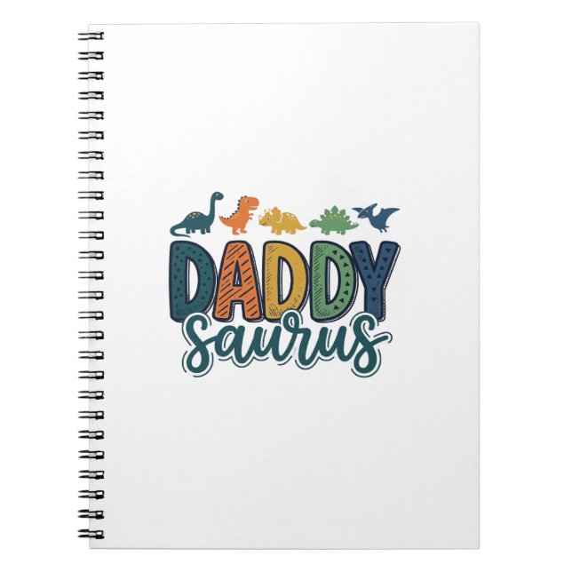 Pappa Saurus Söt Dinosaur Papa Vektordesign_1 Anteckningsbok (Framsidan)