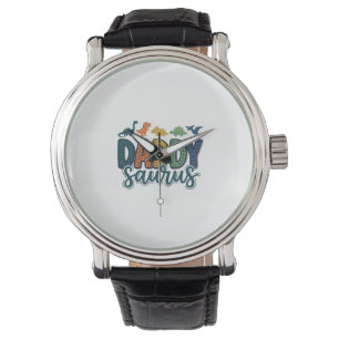 Pappa Saurus Söt Dinosaur Papa Vektordesign_1 Armbandsur