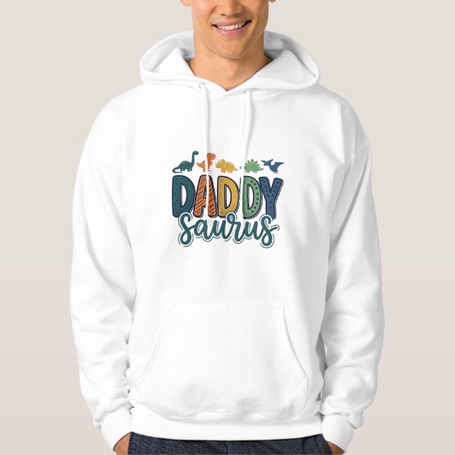 Pappa Saurus Söt Dinosaur Papa Vektordesign_1 Hoodie (Framsida)