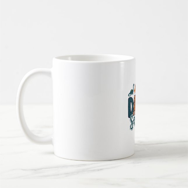 Pappa Saurus Söt Dinosaur Papa Vektordesign_1 Kaffemugg (Vänster)