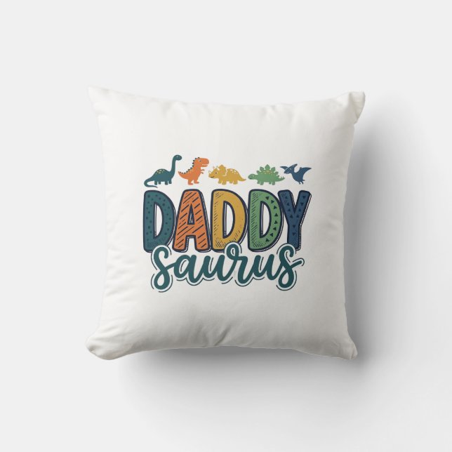 Pappa Saurus Söt Dinosaur Papa Vektordesign_1 Kudde (Framsida)