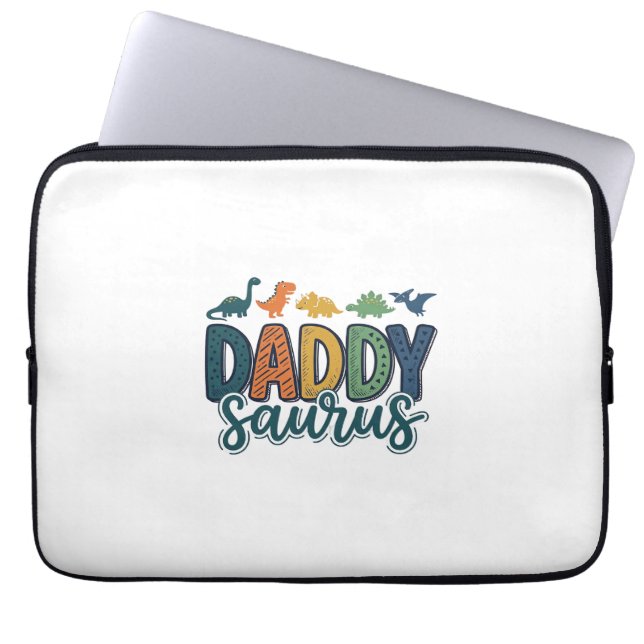 Pappa Saurus Söt Dinosaur Papa Vektordesign_1 Laptop Fodral (Framsidan)