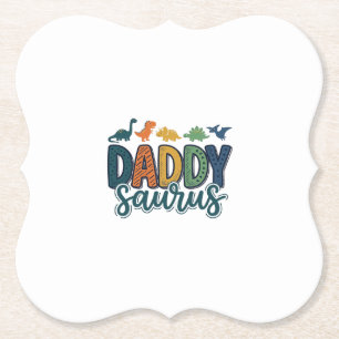 Pappa Saurus Söt Dinosaur Papa Vektordesign_1 Underlägg Papper