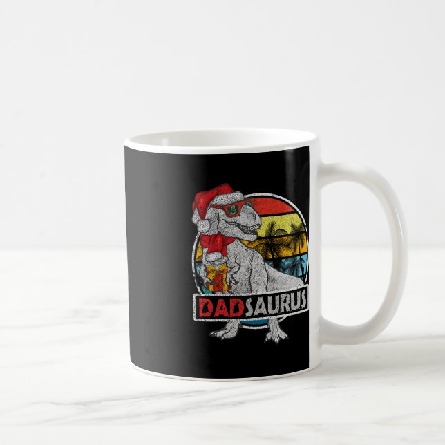 Pappa Saurus t Rex Dinosaur Family Matching Julaft Kaffemugg (Höger)