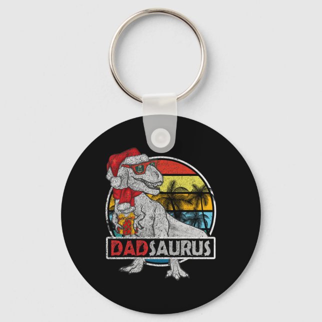 Pappa Saurus t Rex Dinosaur Family Matching Julaft Nyckelring (Framsida)