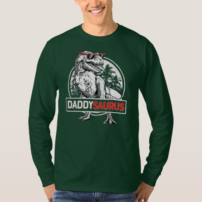 Pappa Saurus T Rex Dinosaur Manar Fars dag Shirt (Framsida)