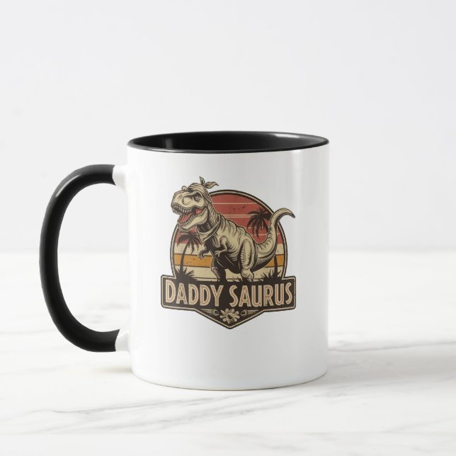 Pappa Saurus T Rex Dinosaur Pappa Saurus Mugg (Vänster)