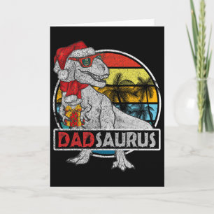 Pappa Saurus T Rex Dinosaurie Familj Matchande Jul Kort