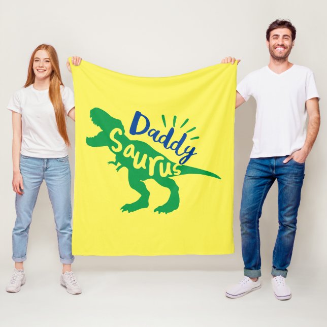 Pappa Saurus T-Rex Silhouette Fleecefilt (På plats)