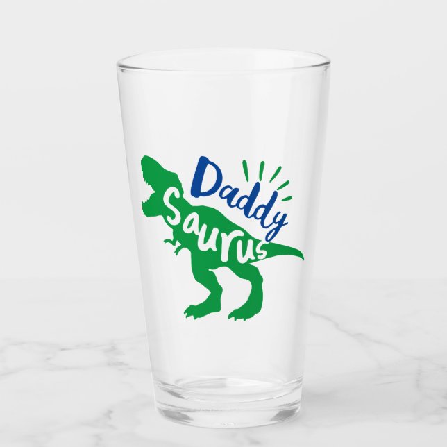 Pappa Saurus T-Rex Silhouette Glaskopp (Framsida)
