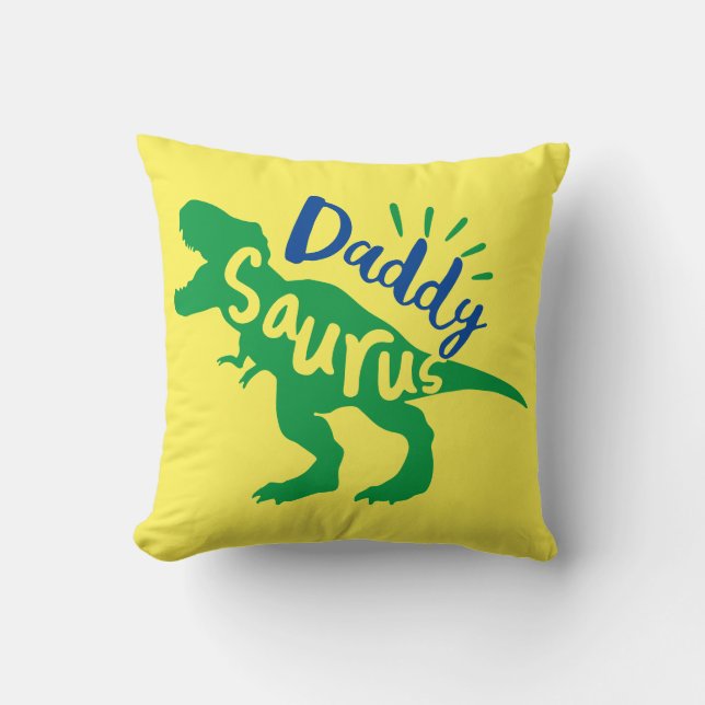Pappa Saurus T-Rex Silhouette Kudde (Framsida)