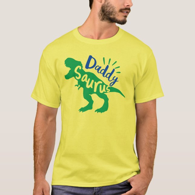 Pappa Saurus T-Rex Silhouette T Shirt (Framsida)
