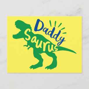 Pappa Saurus T-Rex Silhouette Vykort