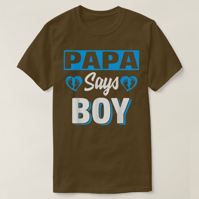 Pappa Says Boy Cute Gender Reveal Team Blue Baby P T Shirt (Design framsida)