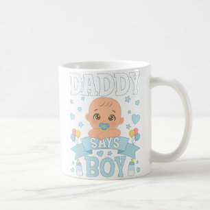 Pappa Says Boy Gravid Rosa eller Blue Kaffemugg
