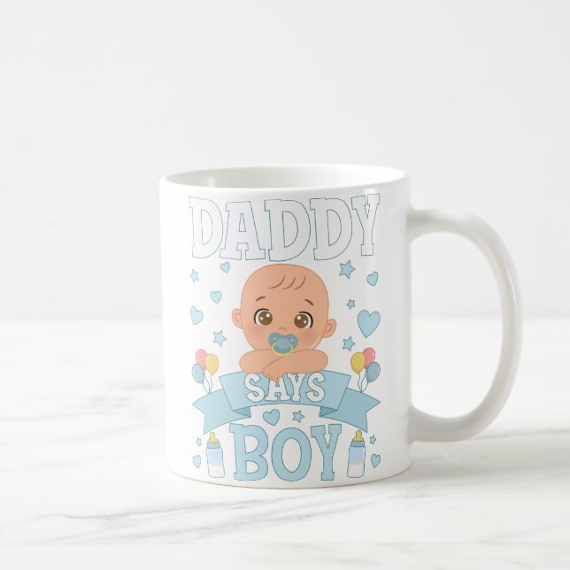Pappa Says Boy Gravid Rosa eller Blue Kaffemugg (Höger)