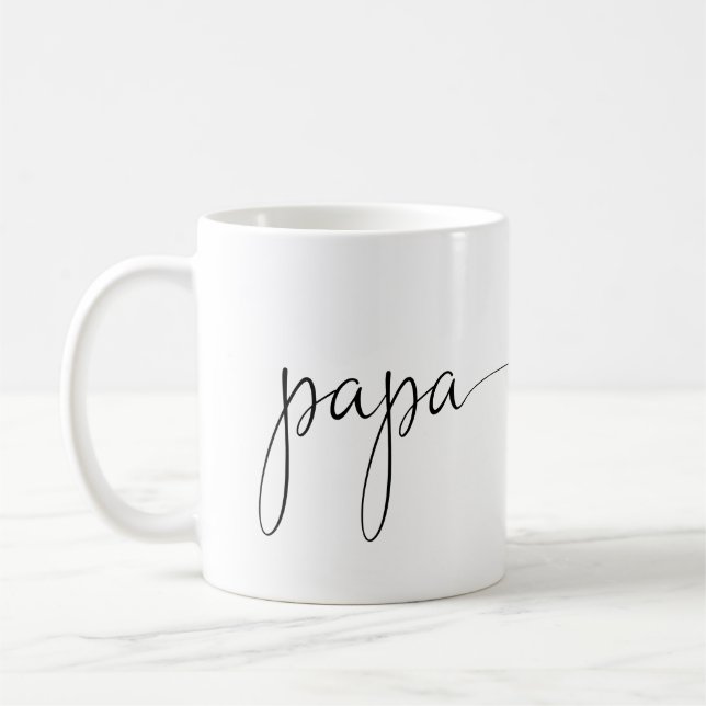 Pappa Script Heart | Enkel Personlig för Pappa-gåv Kaffemugg (Vänster)