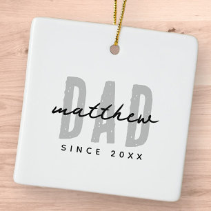 Pappa sedan 20XX Modern enkel Preppy Julgransprydnad Keramik