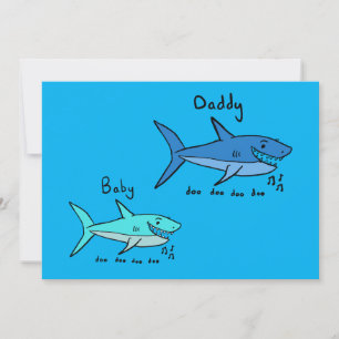 Pappa Shark & Baby Shark Blue Fars dag Kort