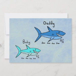 Pappa Shark & Baby Shark Roligt Fars dag Kort