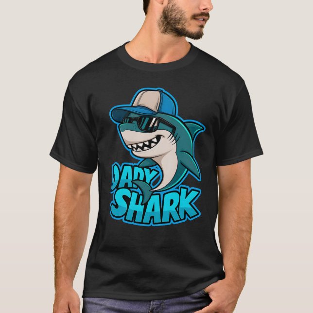 Pappa Shark Coola Pappa Vibes T-shirt (Framsida)