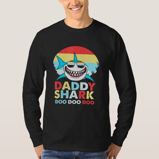 Pappa Shark Doo Doo Doo Doo T Shirt (Framsida)