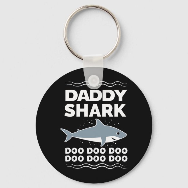 Pappa Shark Doo Doo Doo Matching Family Nyckelring (Framsida)