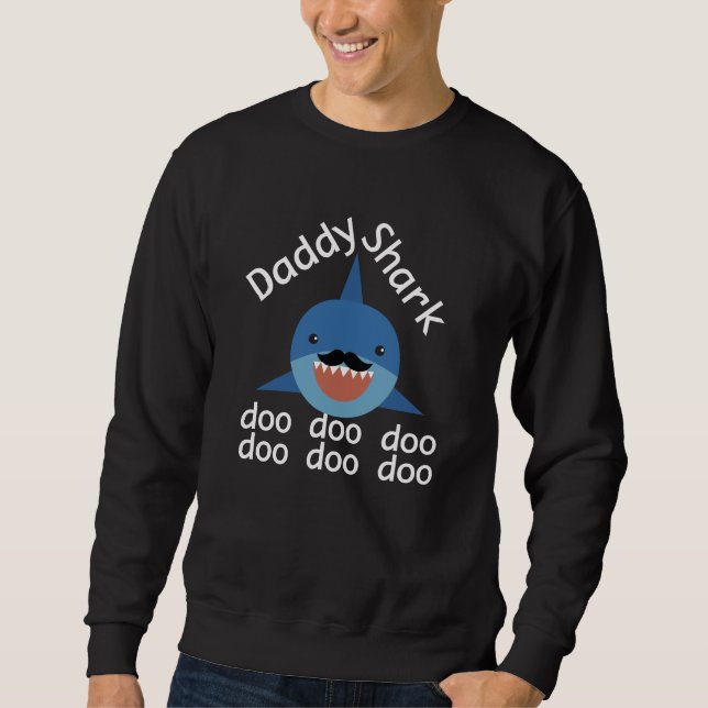 Pappa Shark Doo Doo Doo Shirt Lång Ärmad Tröja (Framsida)