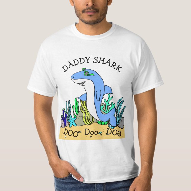Pappa Shark Doo Doo Family T Shirt (Framsida)