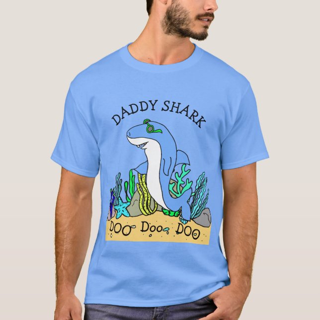 Pappa Shark Doo Doo Family T Shirt (Framsida)