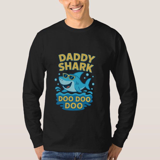 Pappa Shark, Doo Doo-Funny och Cute Far's Day T Shirt (Framsida)