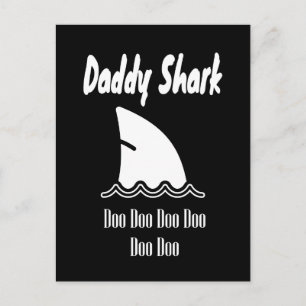 Pappa Shark Doo Doo Trendig Cute Sång Vykort